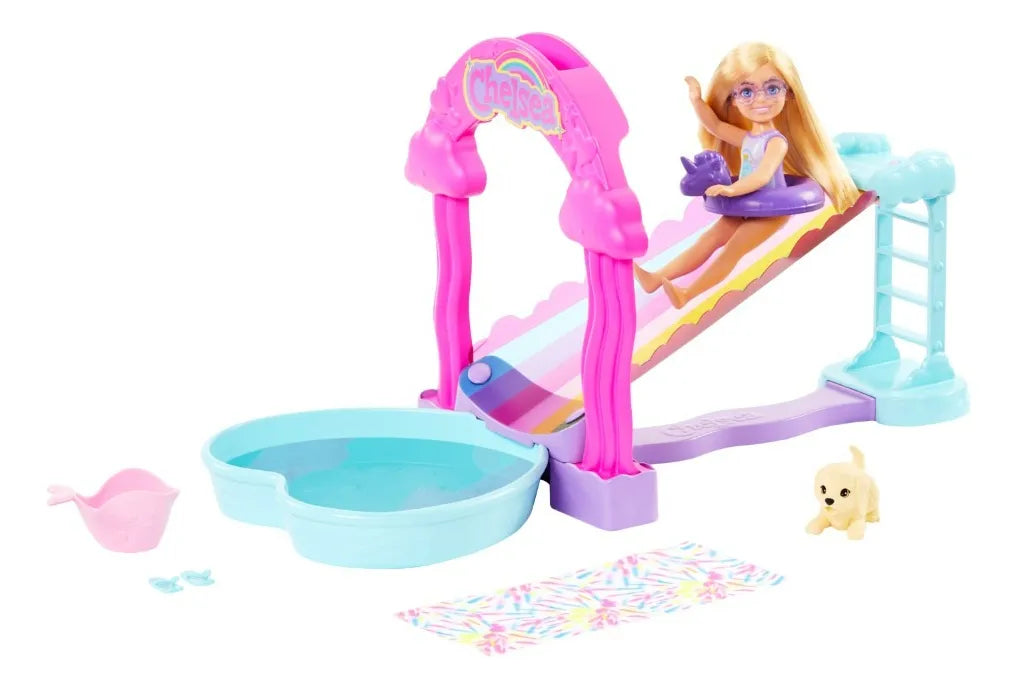 Set de Juego Barbie Chelsea Resbaladilla de Agua en oferta outlet Colombia saldos a huevo