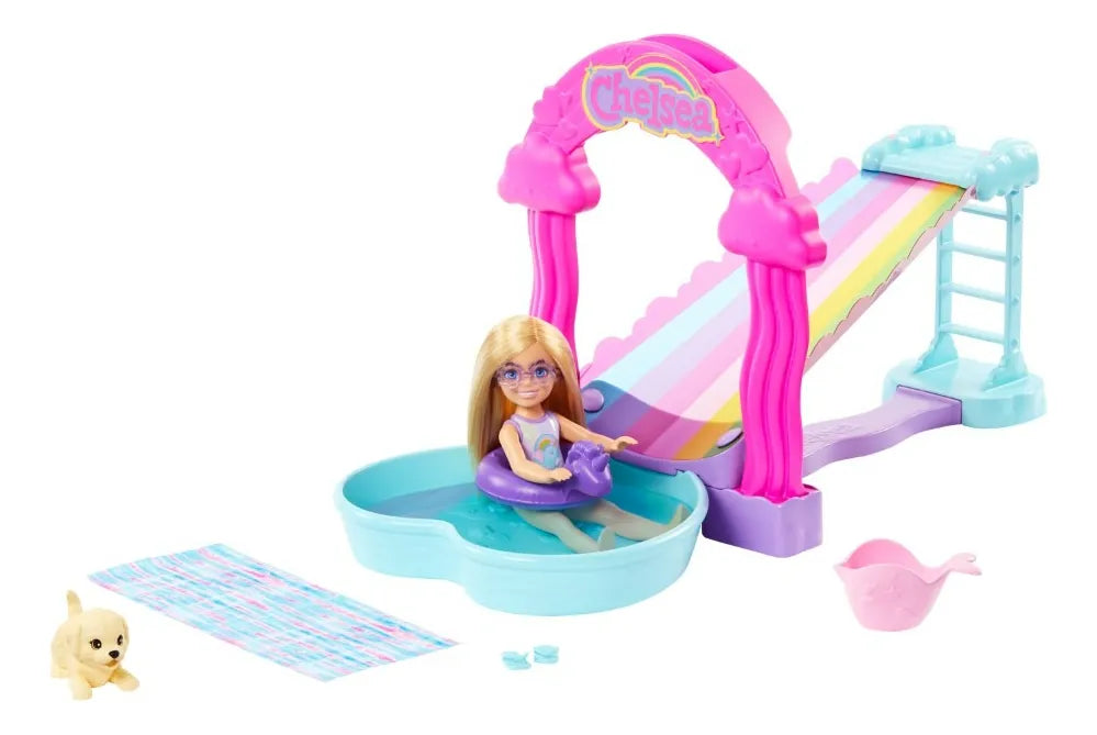 Set de Juego Barbie Chelsea Resbaladilla de Agua en oferta outlet Colombia saldos a huevo