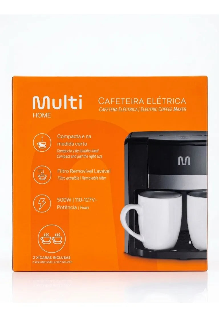 Cafetera Eléctrica de 500W con 2 Tazas – Multi