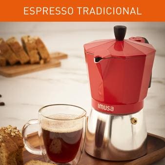 Cafetera Italiana Espresso 6 Tazas Roja – IMUSA
