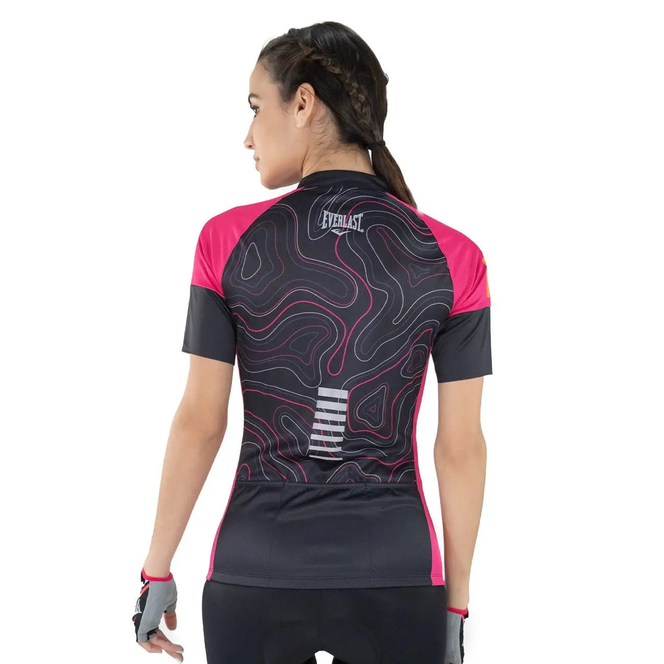 Camiseta de Ciclismo Mujer Negro con Rosado - EVERLAST