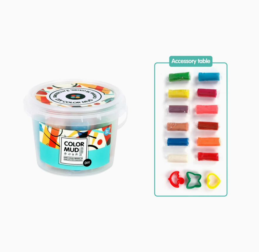 Balde de Plastilina con Moldes Color Mud