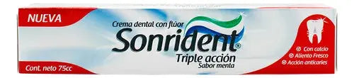 Crema Dental Sonrident Triple Acción 75 ml en oferta outlet Colombia saldos a huevo
