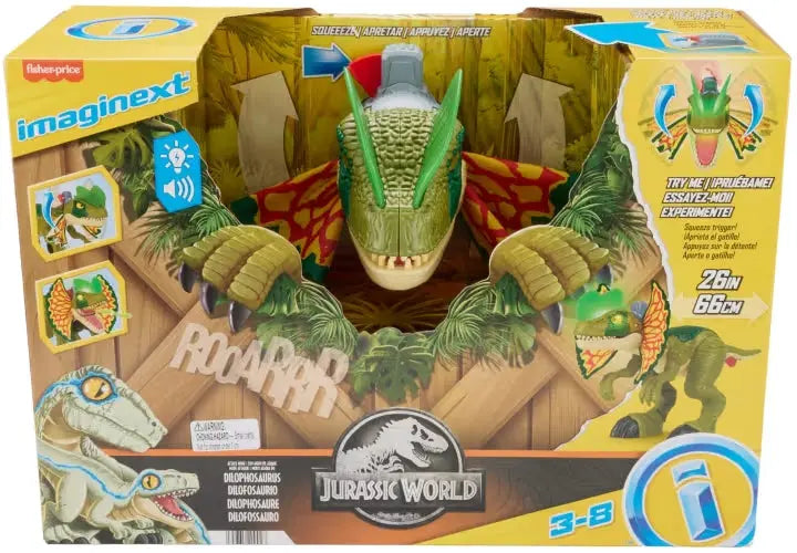 Dilophosaurio Jurassic World Thrash Attack – Imaginext en oferta outlet Colombia saldos a huevo
