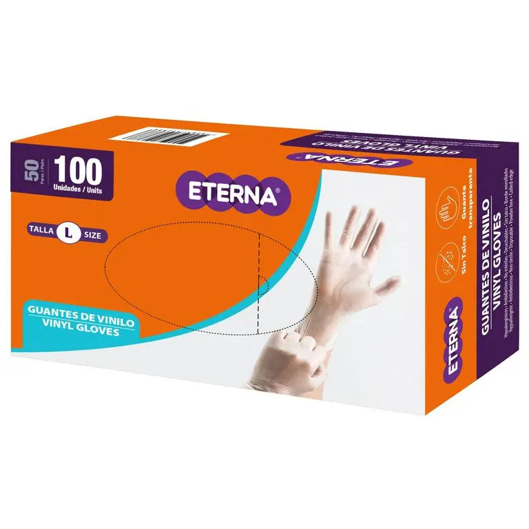 Guante de Vinilo Caja de 100 Unidades - Eterna en oferta outlet Colombia saldos a huevo