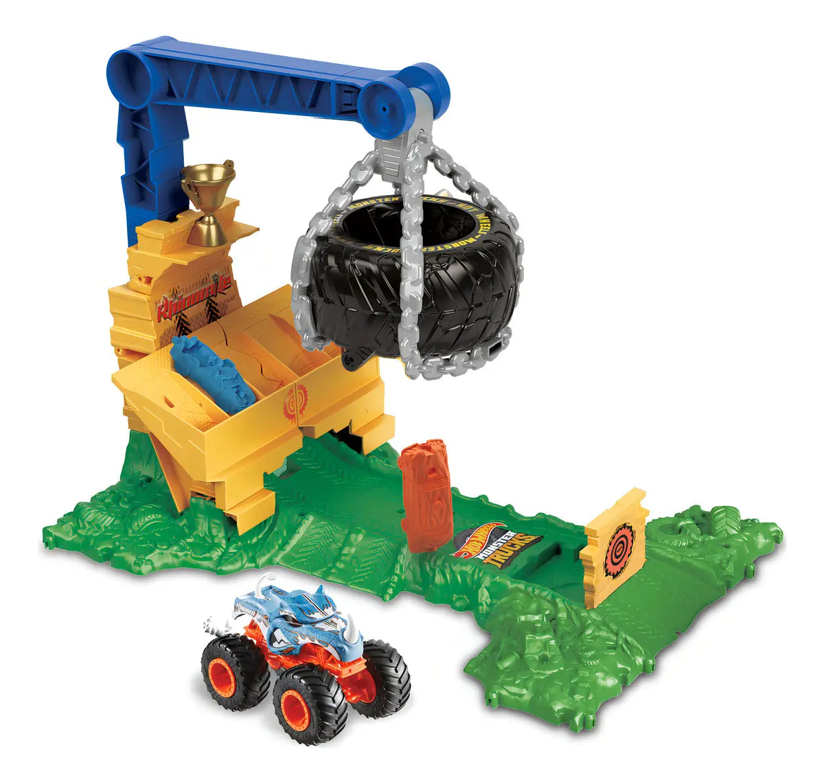 Hot Wheels Monster Trucks Pista Reto en la Selva – Mattel
