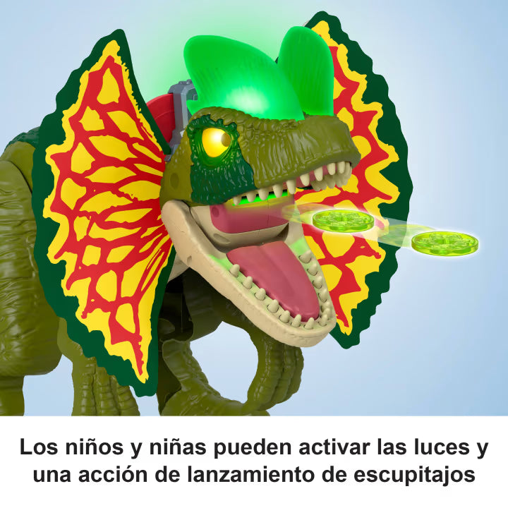Dilophosaurio Jurassic World Thrash Attack – Imaginext en oferta outlet Colombia saldos a huevo