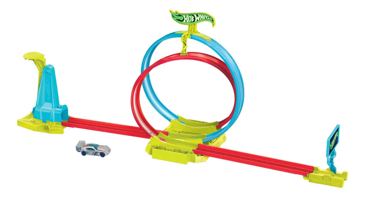 Hot Wheels Neon Speeders Pista de Acrobacias Láser – Mattel