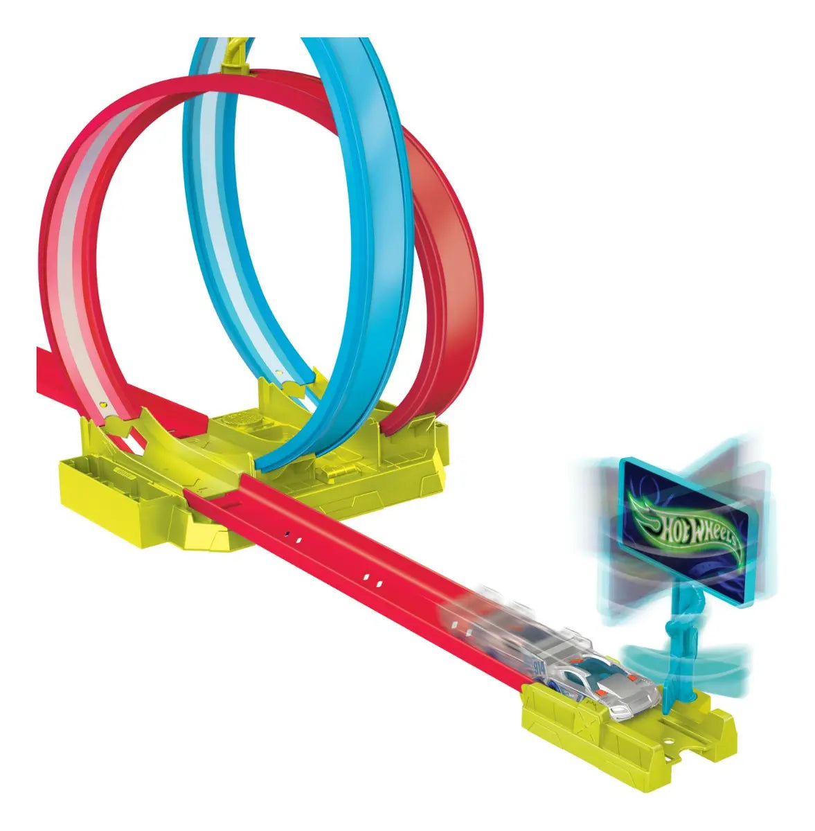 Hot Wheels Neon Speeders Pista de Acrobacias Láser – Mattel