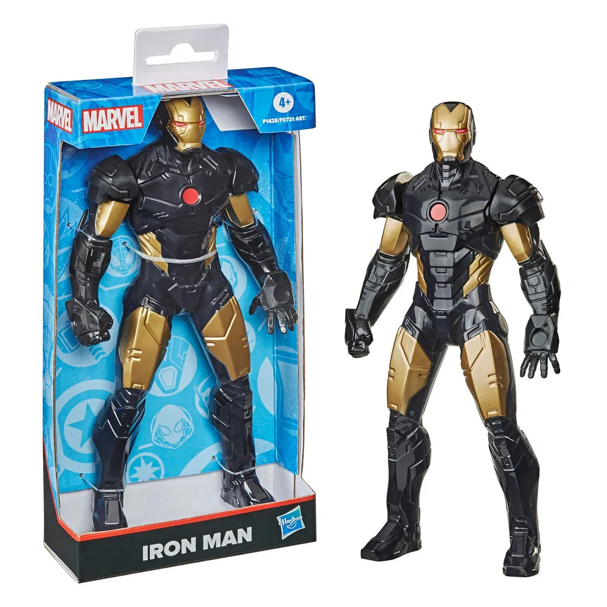 Figura Iron Man Olympus con Armadura Negra y Dorada – Hasbro en oferta outlet Colombia saldos a huevo