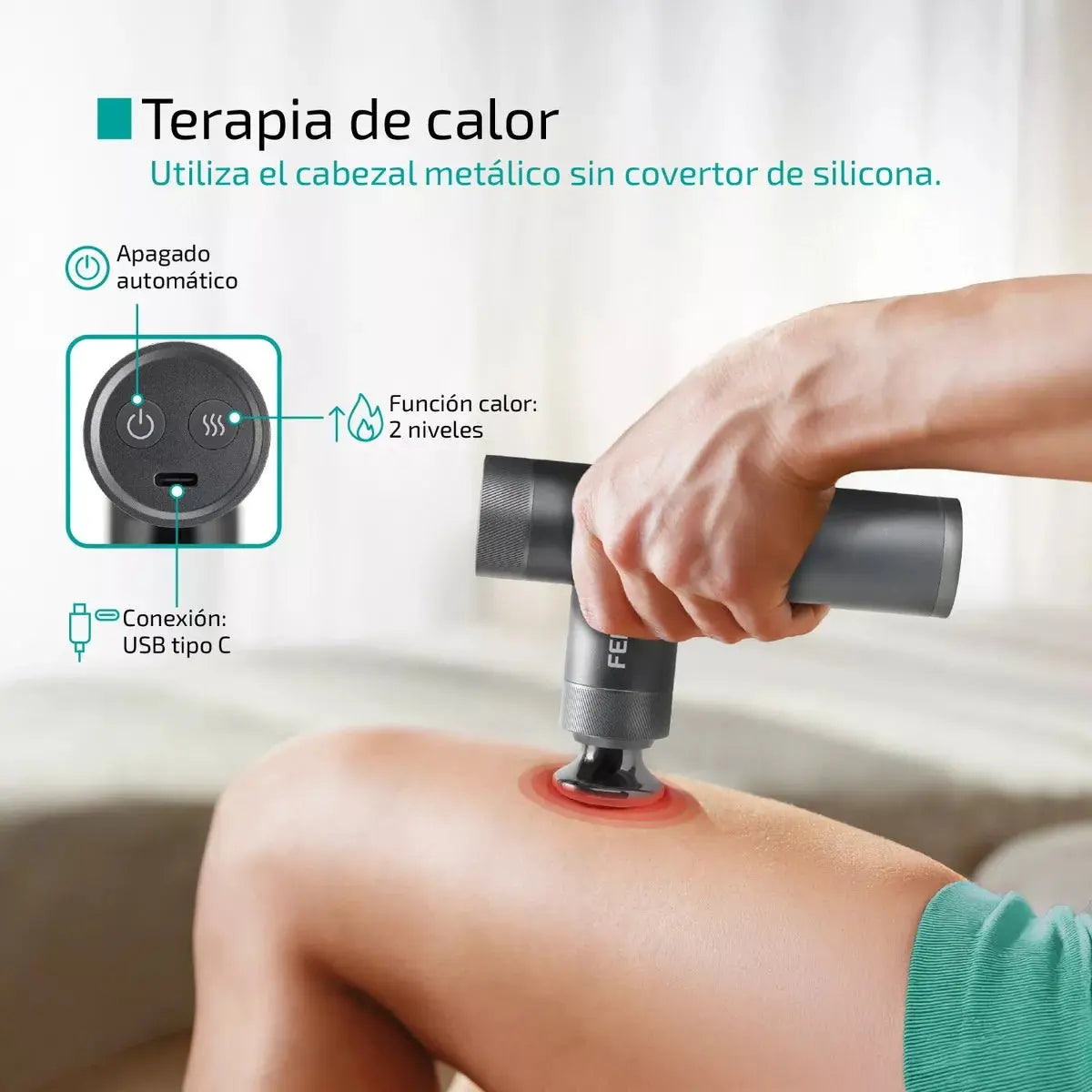 Masajeador Electrico Corporal Aluminio Pistola Funcion Calor Recargable - Femmto en oferta outlet Colombia saldos a huevo