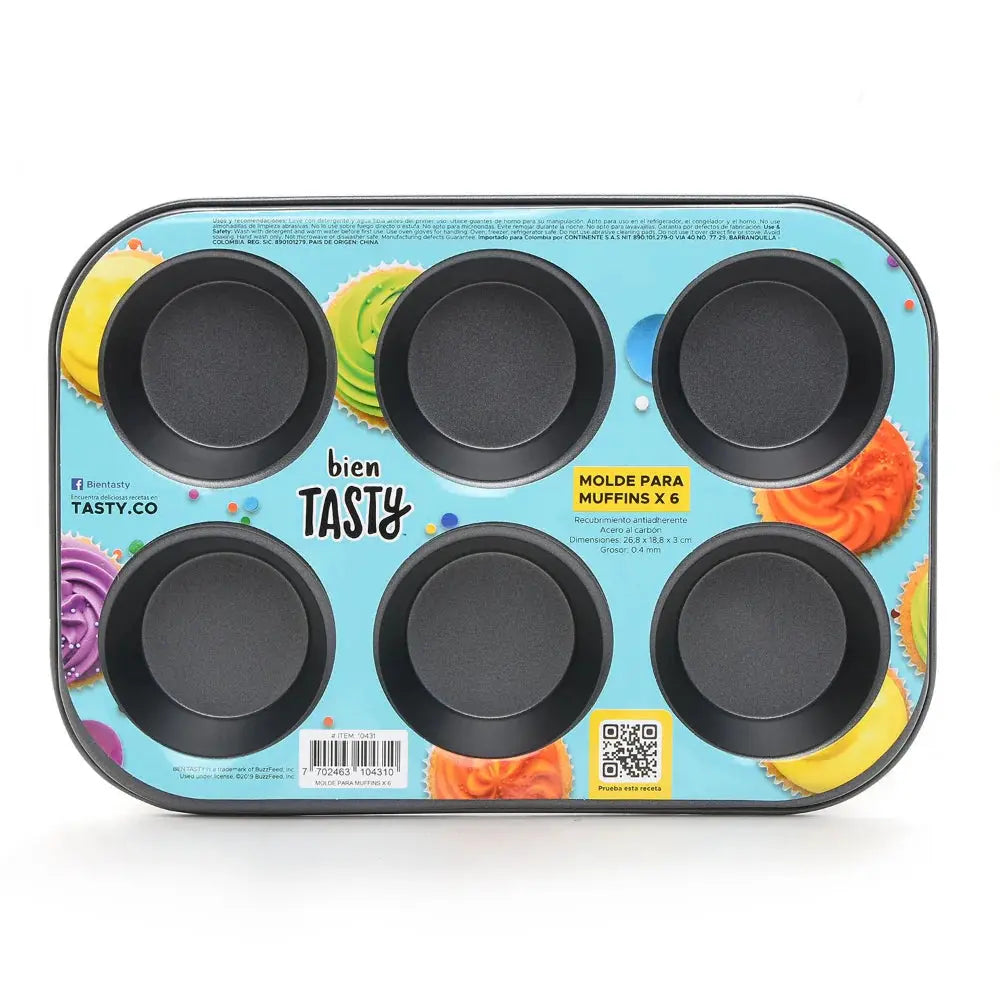 Molde para Muffins 6 cavidades Tasty en oferta outlet Colombia saldos a huevo
