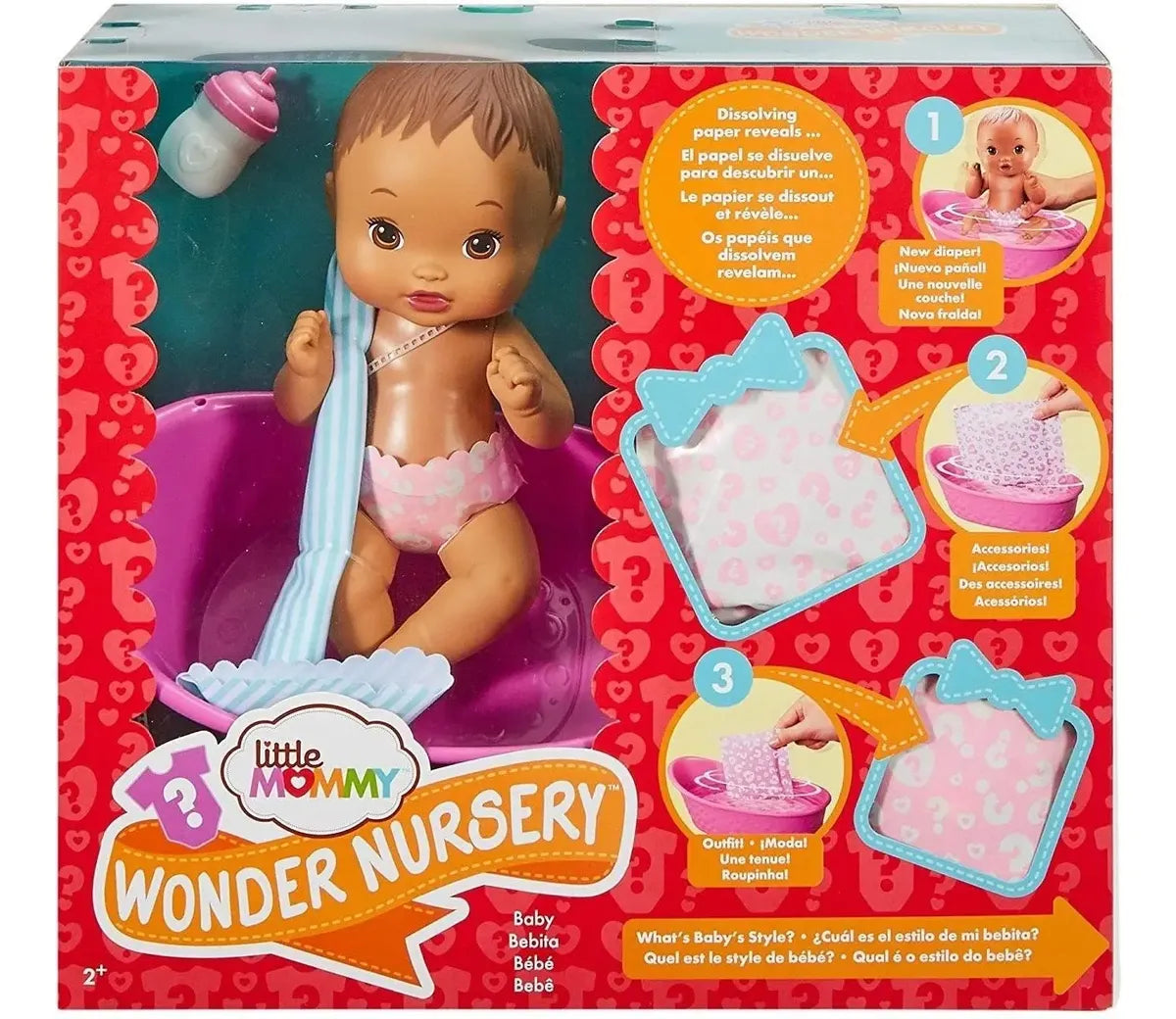 Muñeca Bebé Little Mommy Wonder Nursery Pelo Café – Mattel