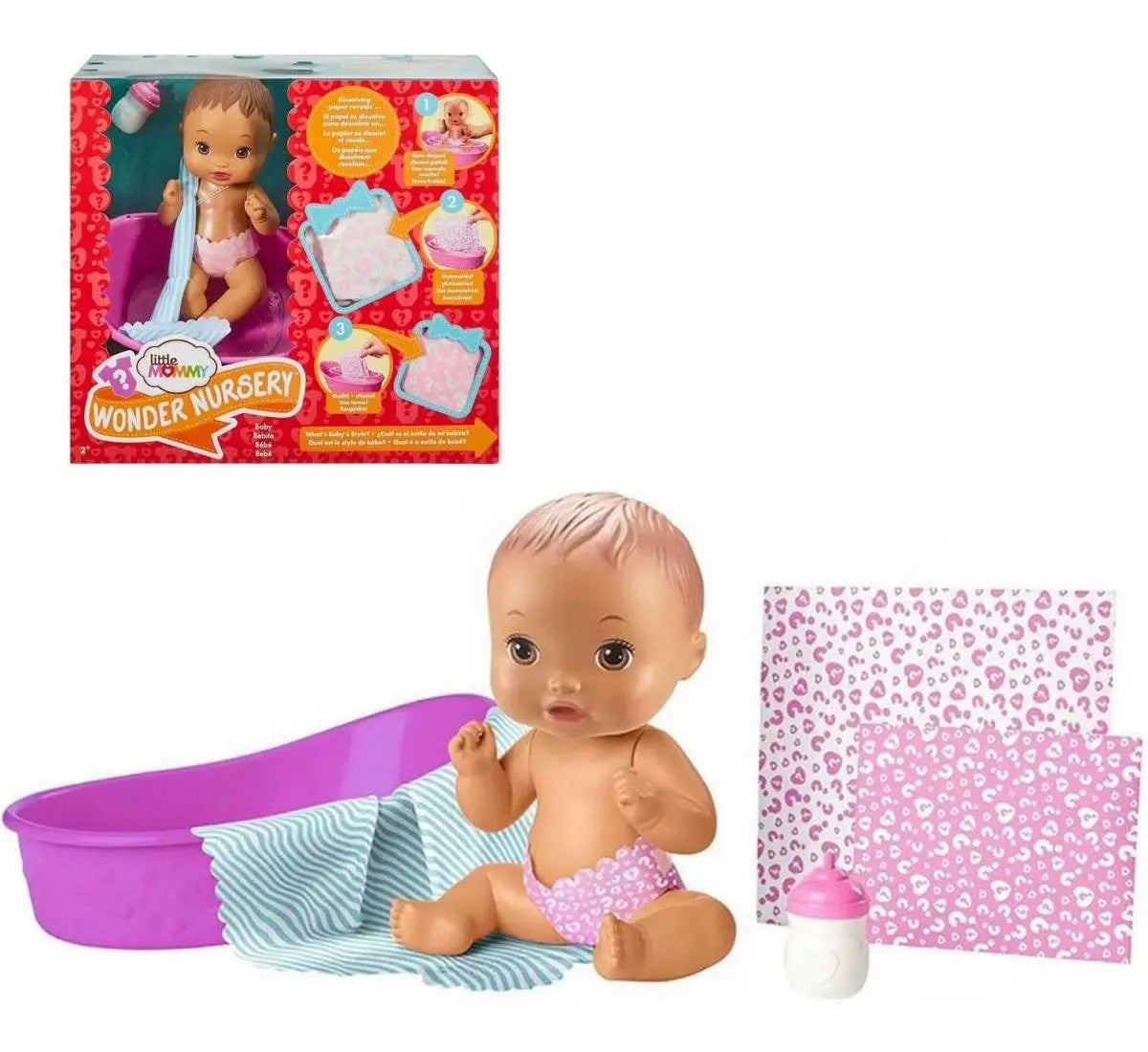Muñeca Bebé Little Mommy Wonder Nursery Pelo Café – Mattel