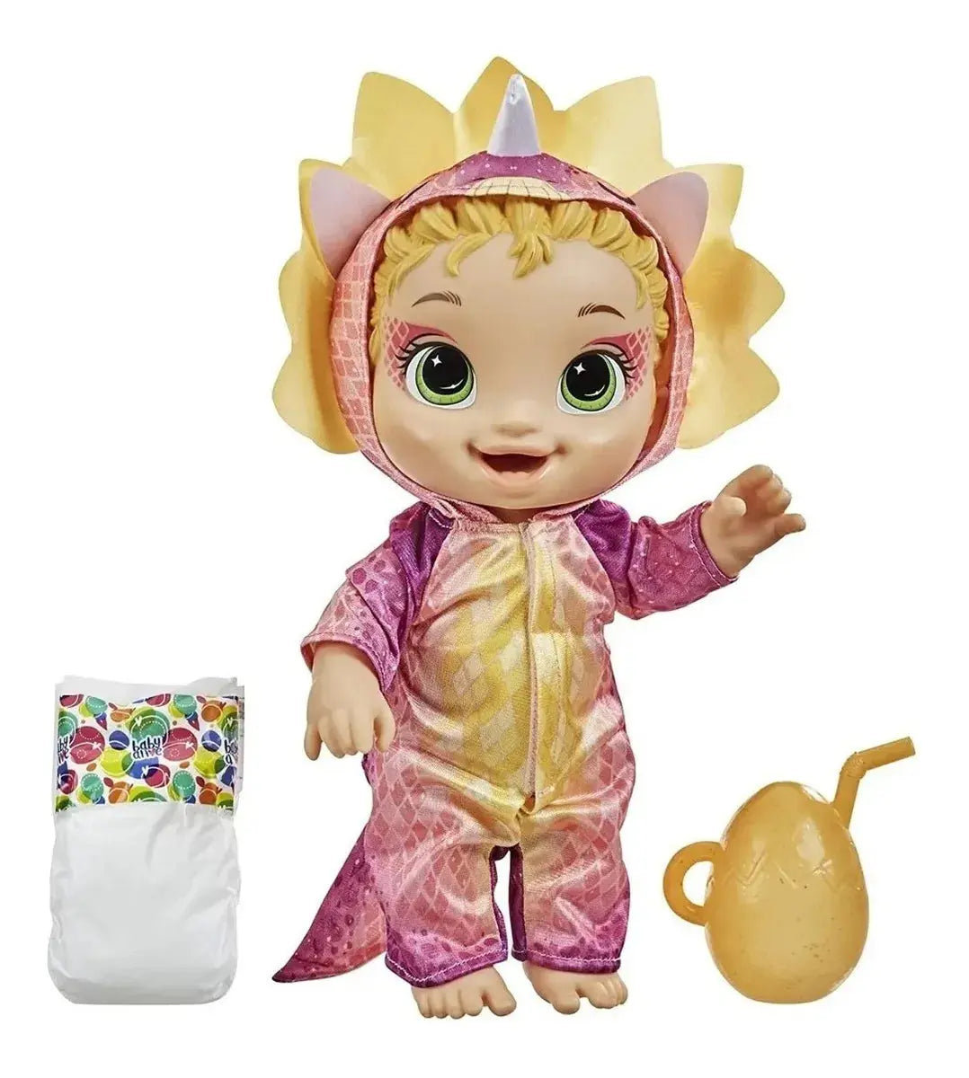 Muñeco Bebe Baby Alive Dino Cuties Saurio Triceratops Pijama en oferta outlet Colombia saldos a huevo