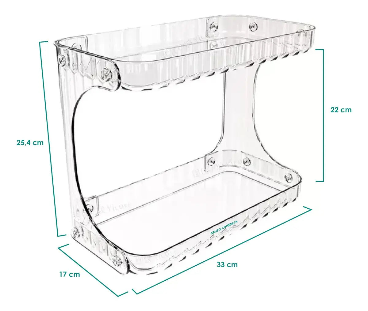 Organizador Multifunción de Acrílico Elegante Inhome Transparente de 2 niveles en oferta outlet Colombia saldos a huevo