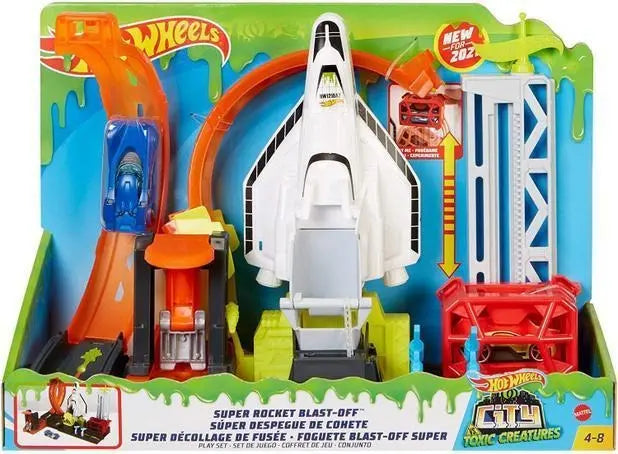 Hot Wheels City Toxic Creatures Súper Despegue de Cohete - Mattel