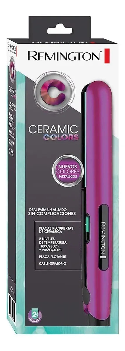 Plancha Alisadora Ceramic Colors Morado Metálico– Remington
