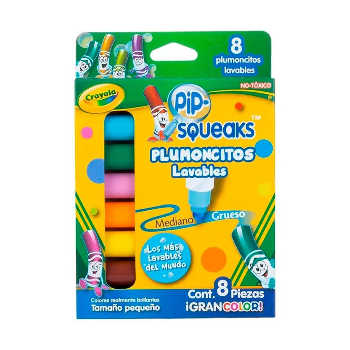 Plumones Lavables Pip Squeaks x 8 Unidades – Crayola