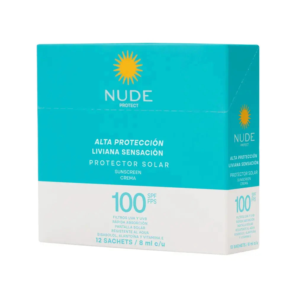 Protector Solar Nude Corporal SPF 100 Caja x 12 Sachets en oferta outlet Colombia saldos a huevo