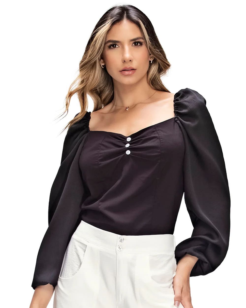 Blusa para Mujer Negra en Poliéster 8734 – Ryocco