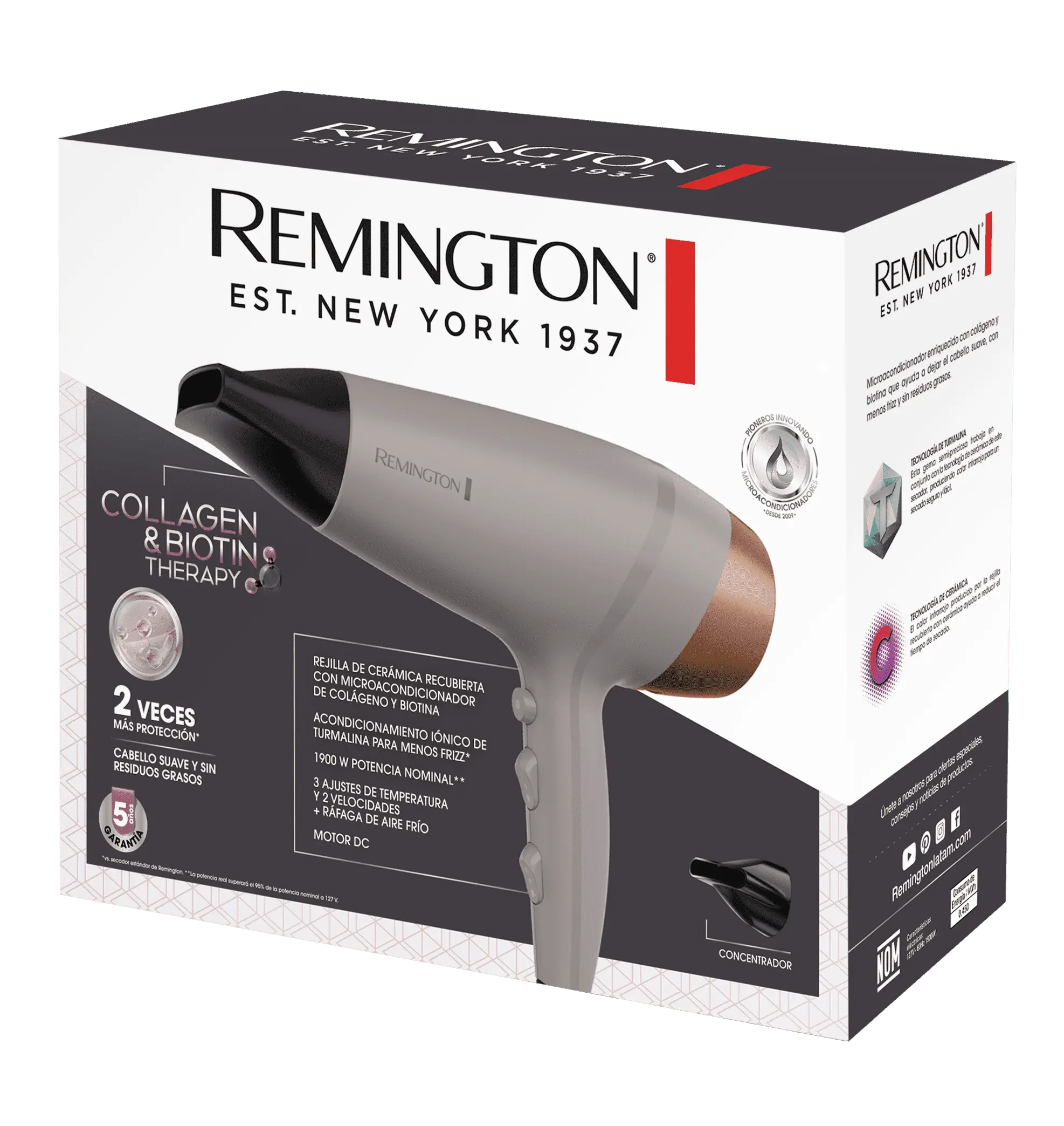 Secador iónico Collagen and Biotin Therapy D26A - Remington en oferta outlet Colombia saldos a huevo