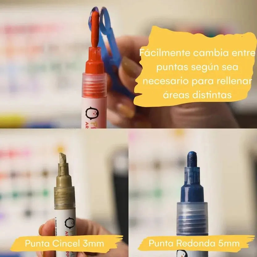 Set de 28 Marcadores Acrílicos de Doble Punta para Madera, Vidrio, Cerámica y Más – Penguin Art Supplies en oferta outlet Colombia saldos a huevo