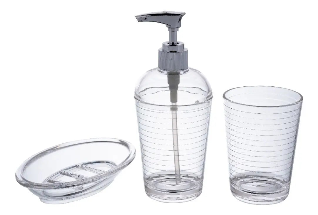 Set de Baño Transparente 3 Piezas