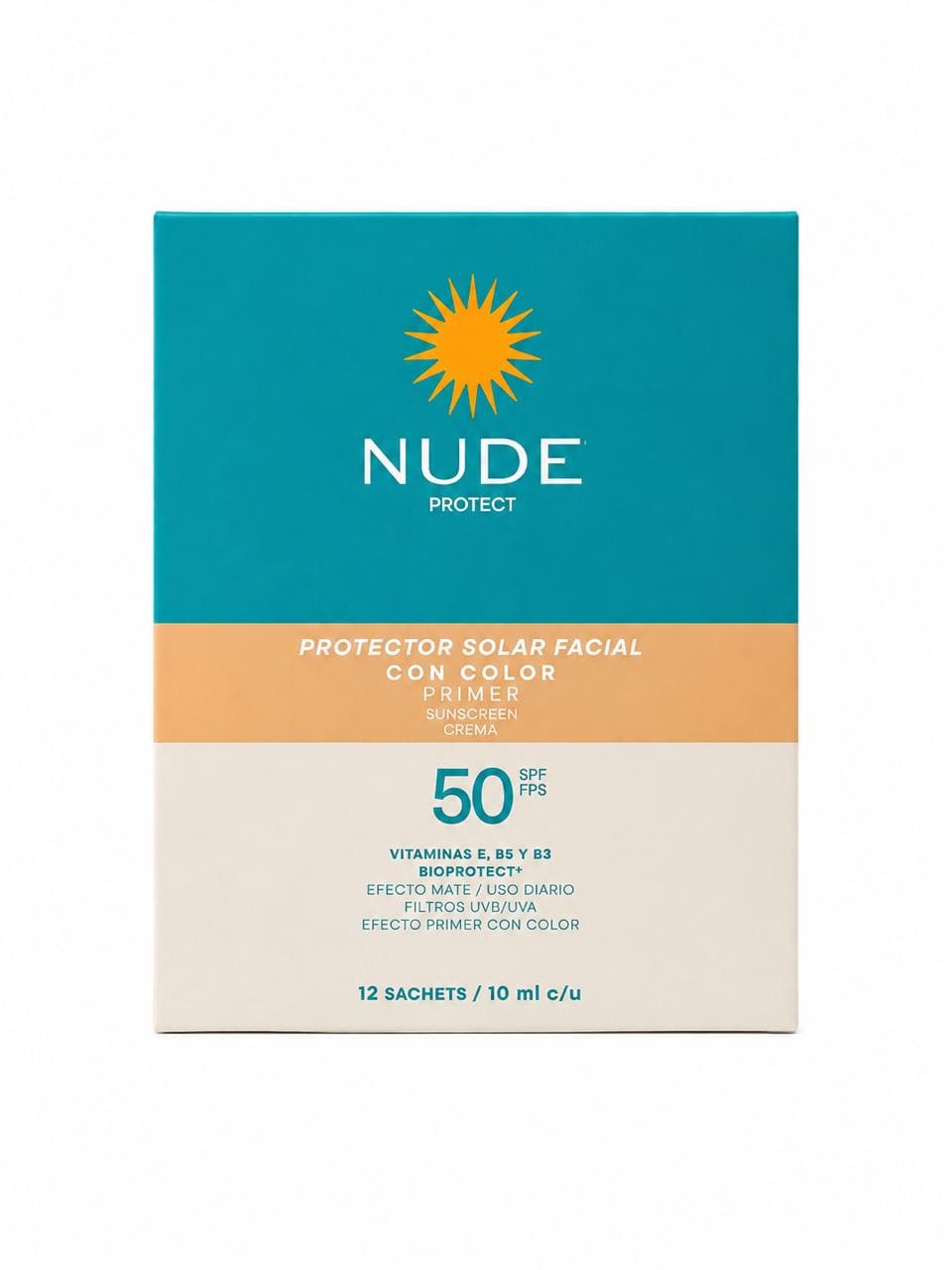 Protector Solar Facial con Color SPF 50 Caja x 12 Sachets - Nude