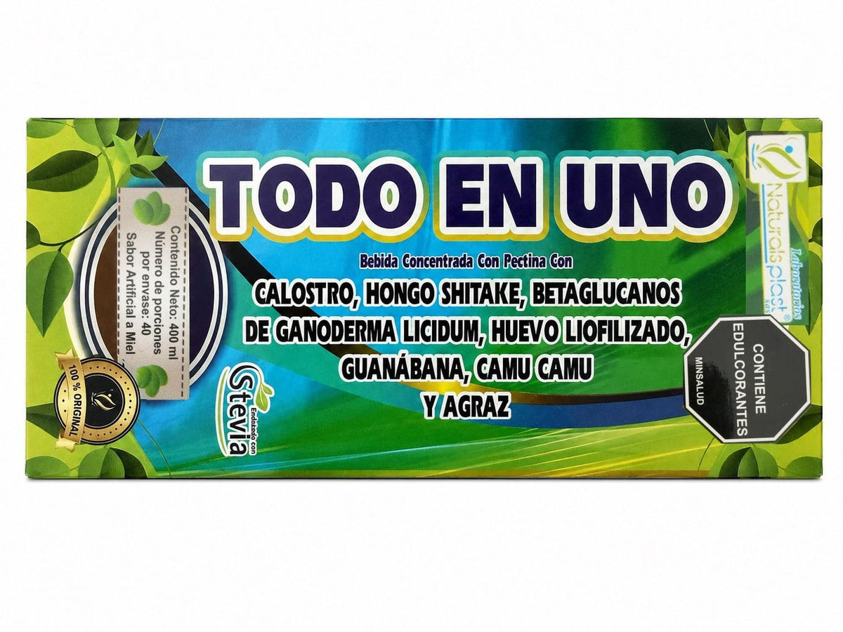 Todo en Uno Bebida Concentrada con Calostro, Shiitake y Frutas – Natural Plast