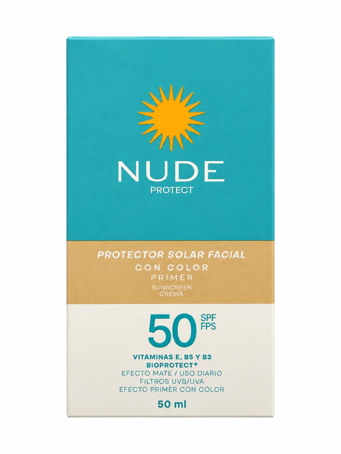 Protector Solar Nude con Color SPF 50 de 50 ml