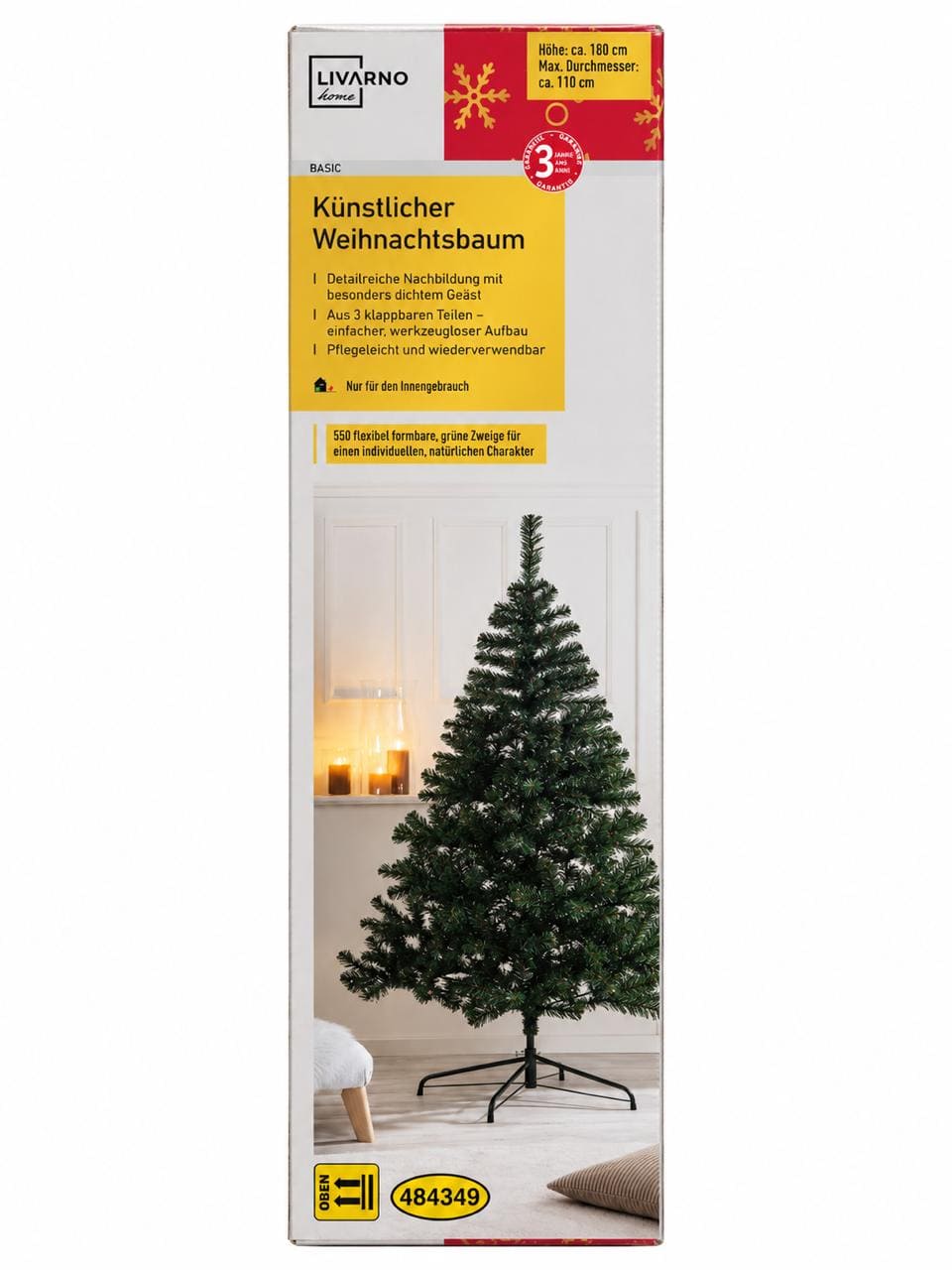 Árbol de Navidad Artificial de 180 cm - 110cm - Livarno en oferta outlet Colombia saldos a huevo