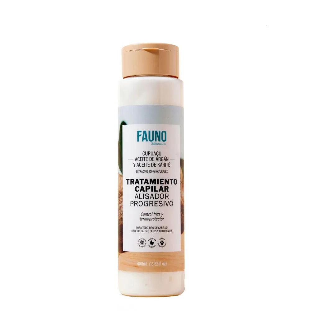 Alisador Progresivo Termoprotector con Keratina y Argán - Fauno 400 ml en oferta outlet Colombia saldos a huevo