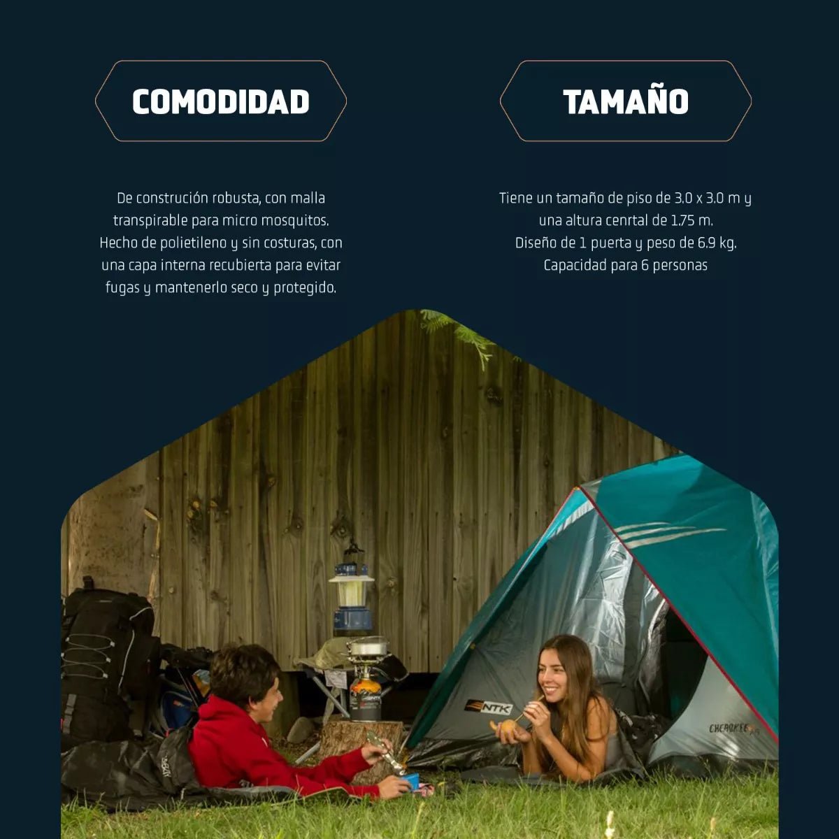 Carpa para 6 Cherokee Tienda De Campaña Camping - NTK en oferta outlet Colombia saldos a huevo