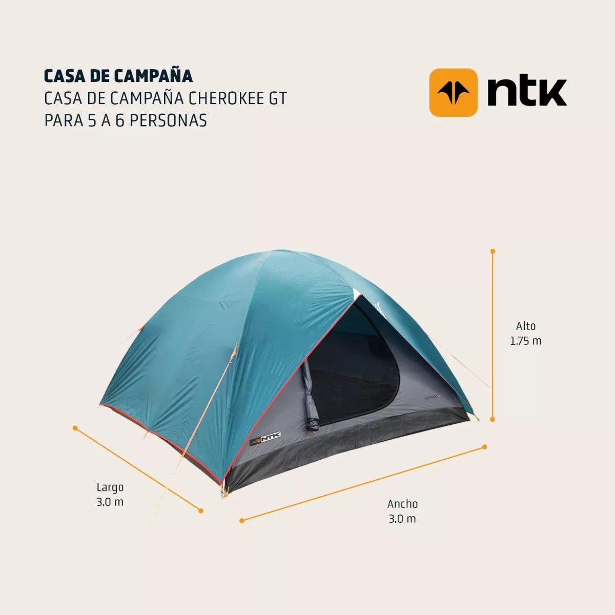 Carpa para 6 Cherokee Tienda De Campaña Camping - NTK en oferta outlet Colombia saldos a huevo
