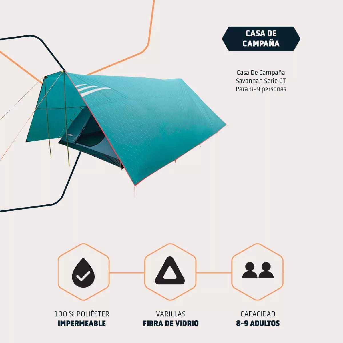 Carpa para 9 Savannah Tienda De Campaña Camping - NTK en oferta outlet Colombia saldos a huevo