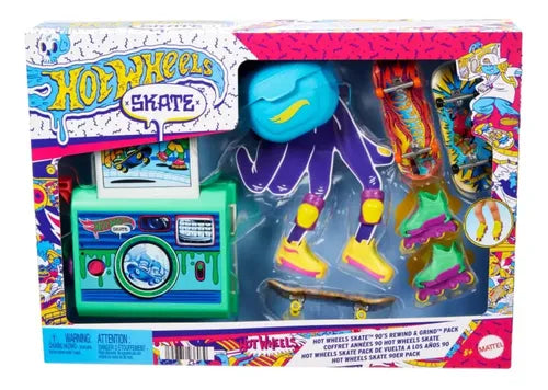 Hot Wheels Skate 90’s Rewind & Grind Pack - Set Retro de Fingerboards