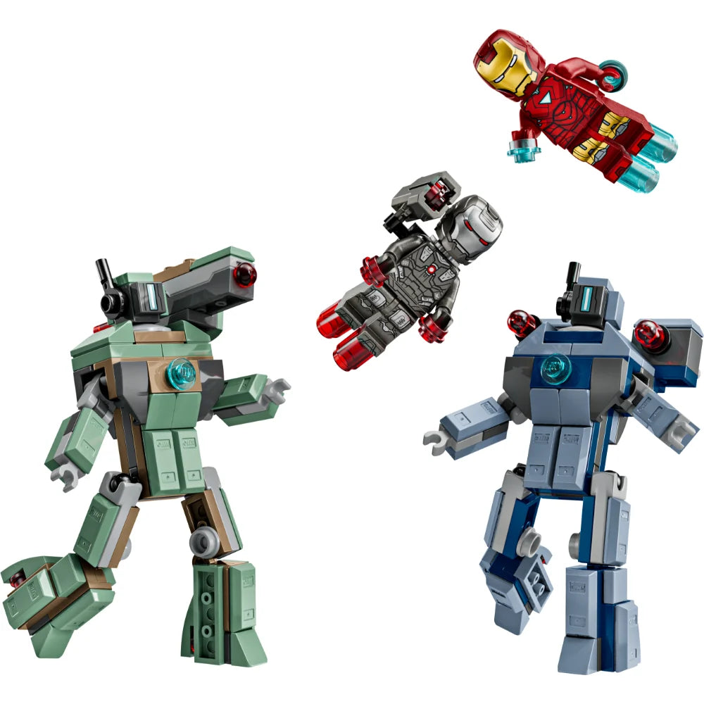 Lego Marvel Iron Man y Máquina de Guerra vs. Drones de Hammer 76320