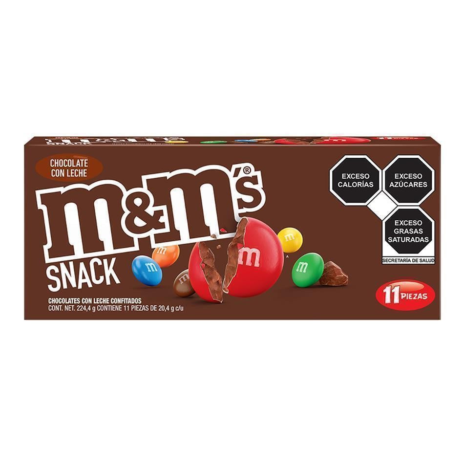 M&M Snack 11 Unidades - Chocolates Confitados con Leche (20.4 g c/u)