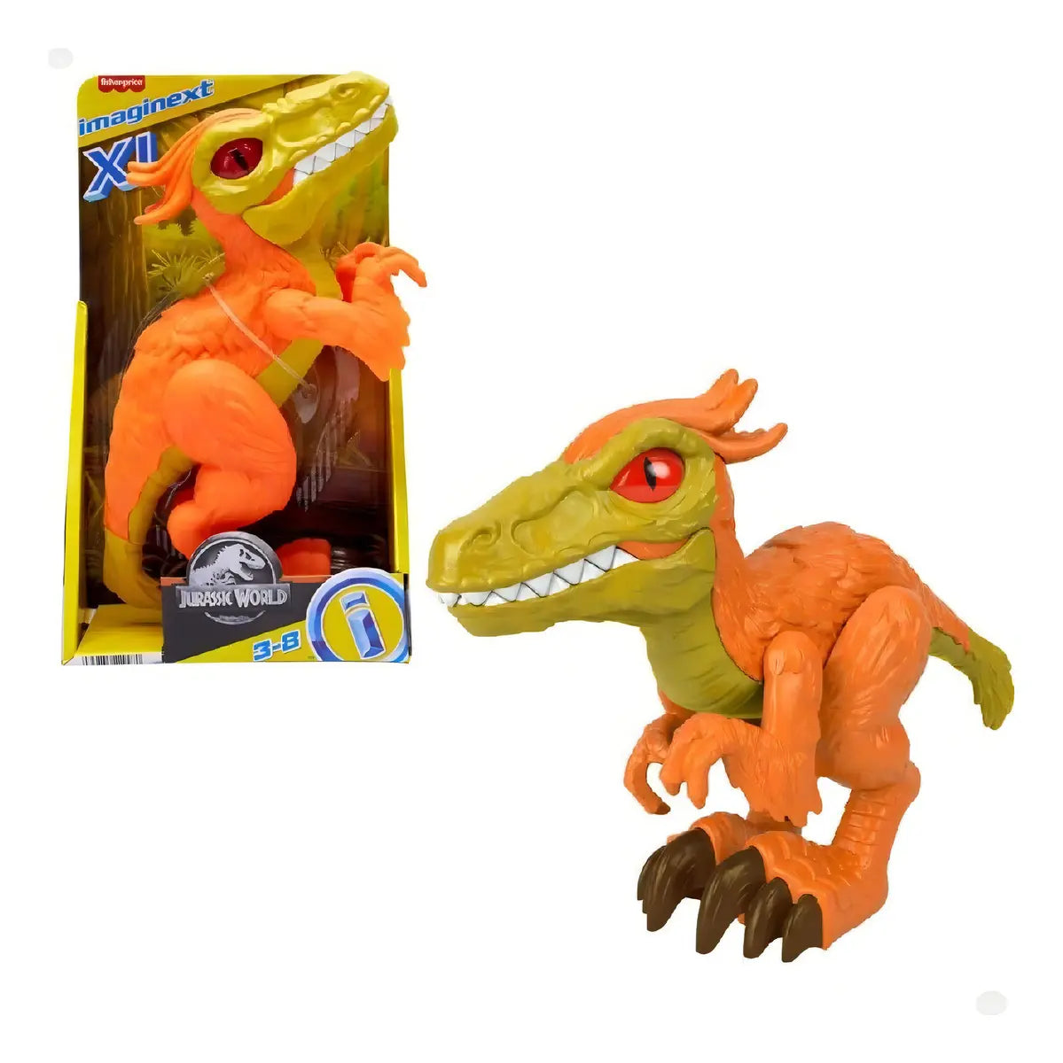 Imaginext Jurassic World Pyroraptor Naranja XL – Fisher Price en oferta outlet Colombia saldos a huevo