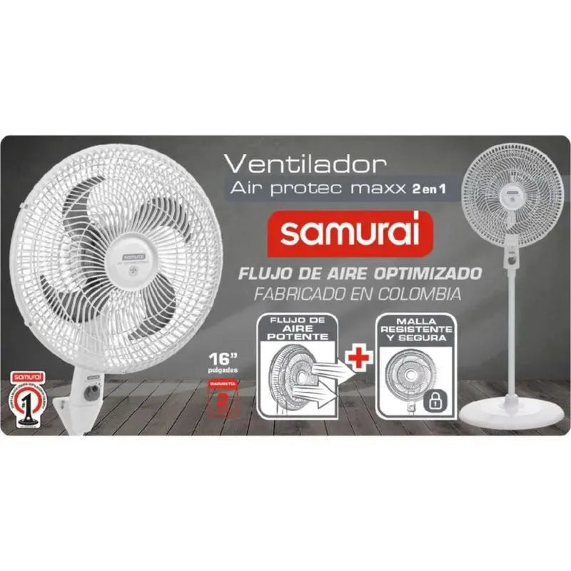 Ventilador AirProtec Maxx 2 en 1 Blanco - Samurai en oferta outlet Colombia saldos a huevo
