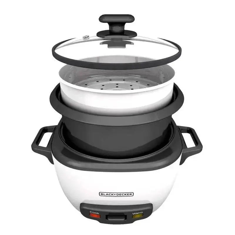 Olla Arrocera Black+Decker 14 Tazas Tapa Vidrio y Vaporera RC514 en oferta outlet Colombia saldos a huevo