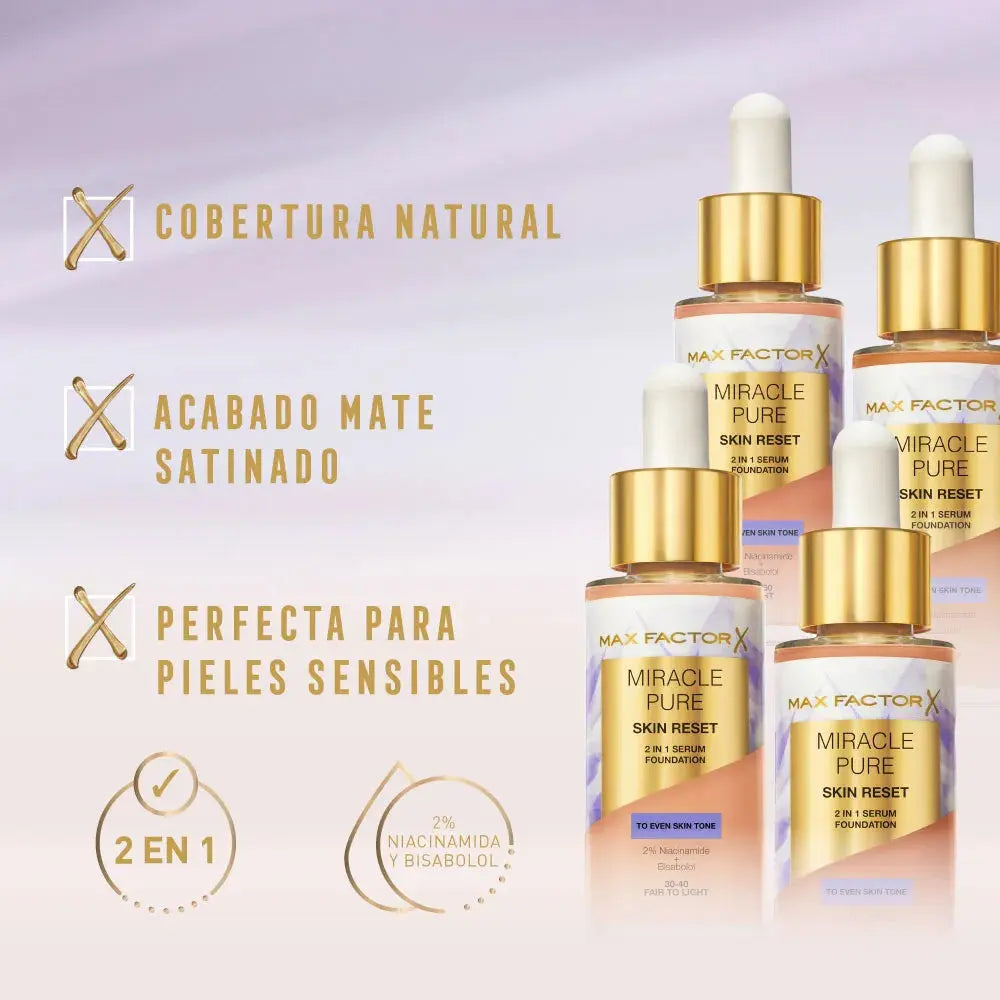 Base Miracle Pure Sérum Fair 30ml - Max Factor en oferta outlet Colombia saldos a huevo