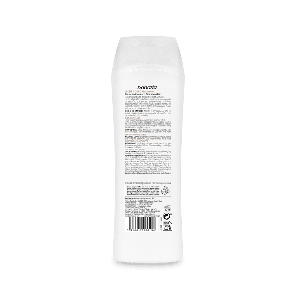 Leche Corporal Avena con Sésamo x 400ml - Babaria