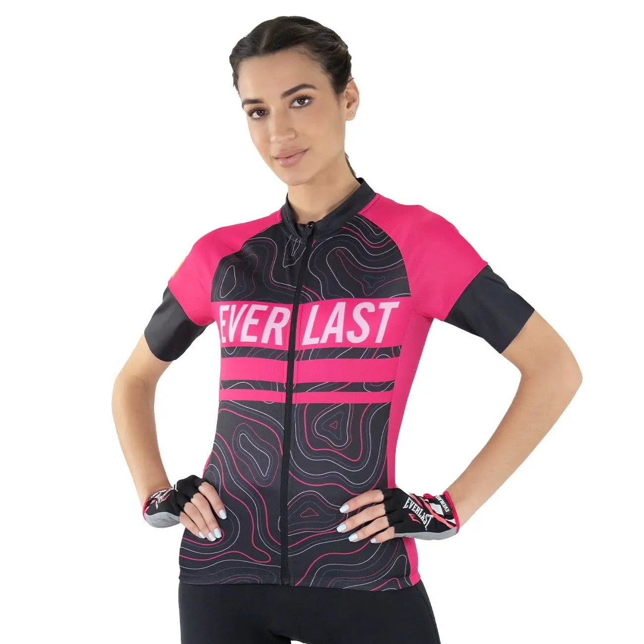 Camiseta de Ciclismo Mujer Negro con Rosado - EVERLAST