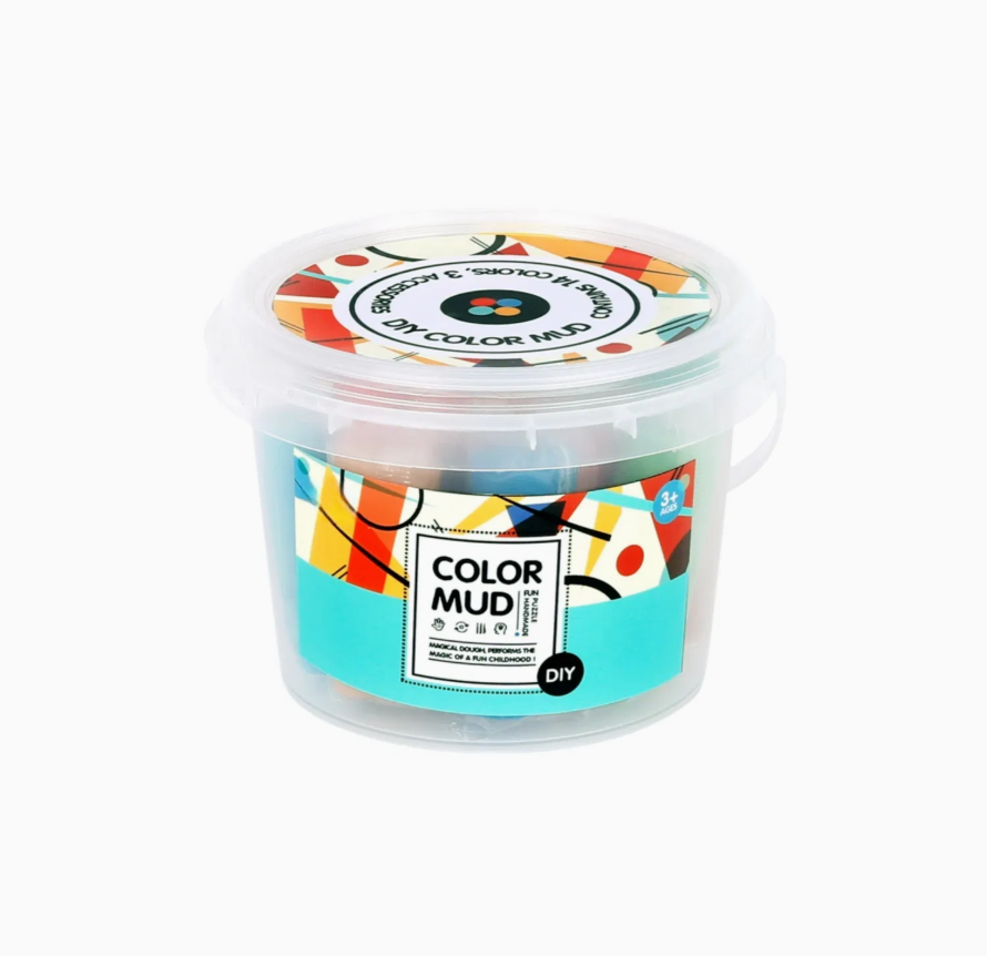 Balde de Plastilina con Moldes Color Mud