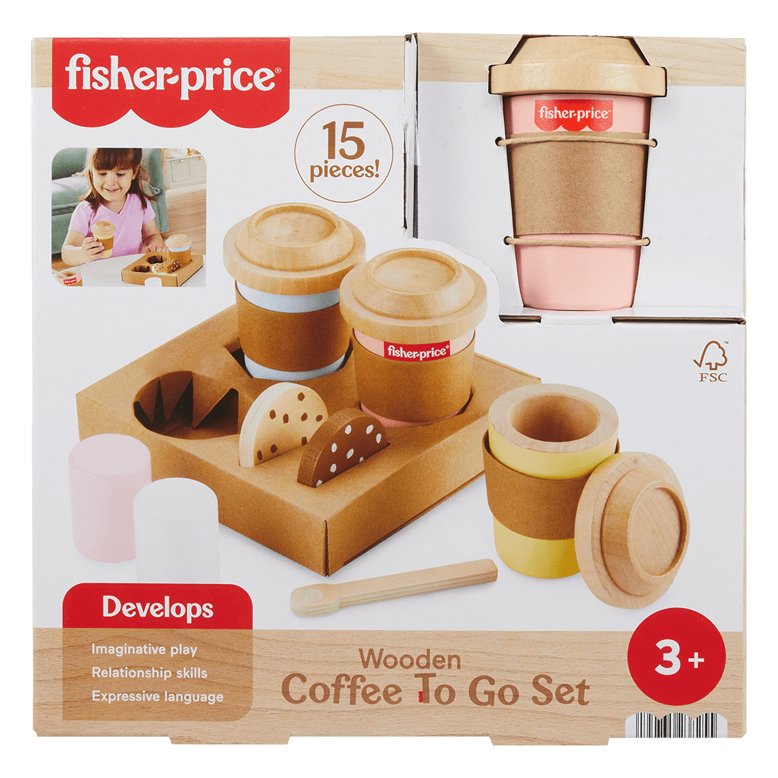 Juego de Madera Mi Primer Capuchino para Llevar – Fisher Price