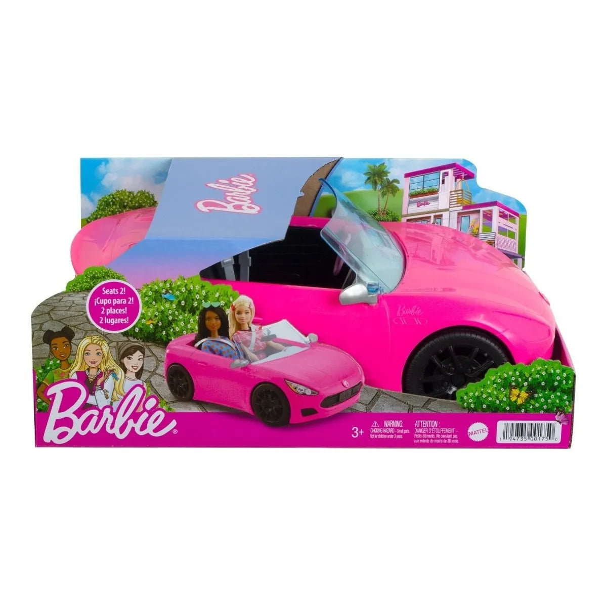 Carro Convertible Barbie Vehículo Deportivo Rosa Saldos A Huevo
