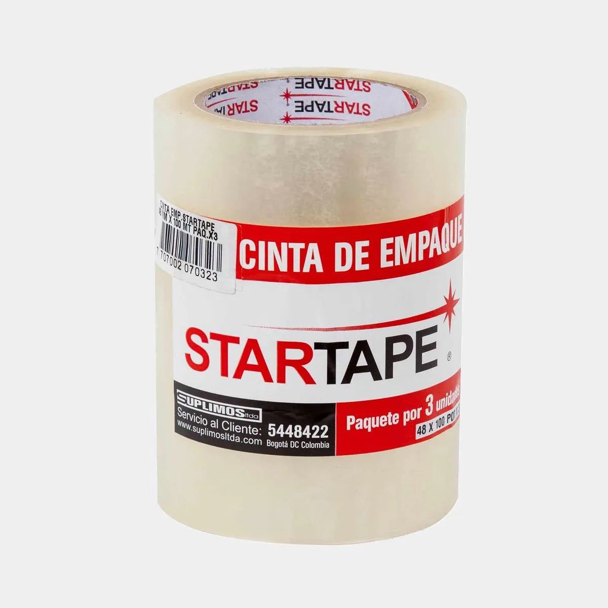 Cinta de Polipropileno de 48 mm × 100 m Paquete x 3 Unidades