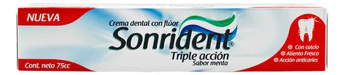 Crema Dental Sonrident Triple Acción 75 ml en oferta outlet Colombia saldos a huevo